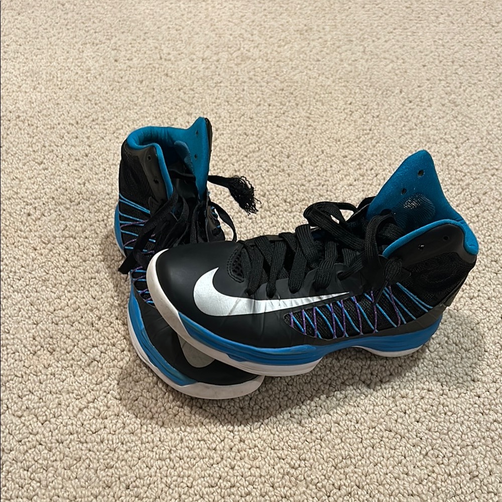 Nike Black and Blue basketball Sneakers